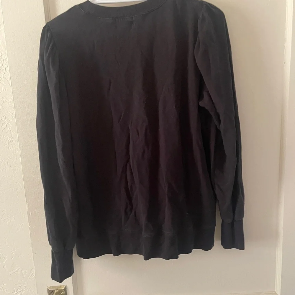 Summersalt The Softest French Terry Puff Sleeve Pulloverblack size large